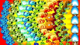 ALL PEA MAX LEVEL POWER-UP! vs GARGANTUAR in Plants vs Zombies 2