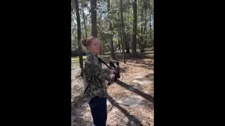 Keeley's first and second shots with the Mini Vertical Crossbow.