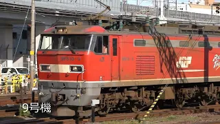 赤・青・銀 3パターンのEF510機関車が牽引する白ホキ貨物列車
