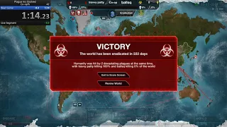 Plague Inc: Evolved World Record 1:14;030