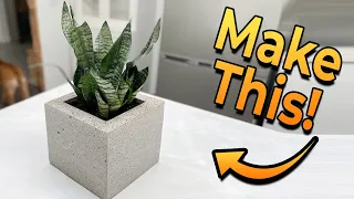 Make this DIY Modern Concrete Planter