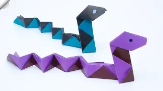 Amazing Paper origami Snake - Moving paper toys easy