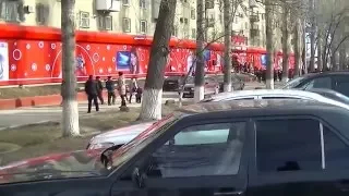 Тараз (Джамбул) Три видео-панорамы привокзалья: Две у Стадиона, и третья у нов. гипермаркета Sulpak