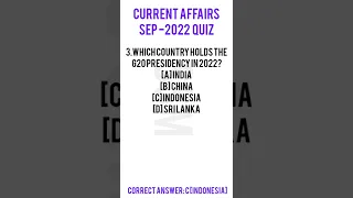 Current Affairs September 2022 Quiz | Current affairs Quiz | Upsc | Mpsc | Competitive Examination