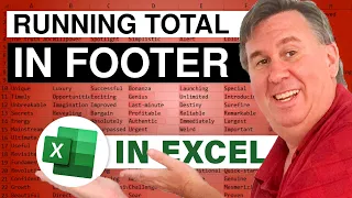 Excel Sorcery - Running Total in Footer - Episode 2058