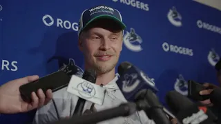 canucks media availbillty training camps