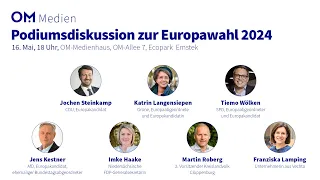 Podiumsdiskussion zur Europawahl 2024 am 16. Mai um 18 Uhr