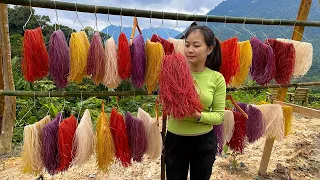 4 Days - Mother of Two Children - The Process of Making Colorful Vermicelli from Natural Ingredients