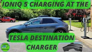 IONIQ 5 Charging At The Tesla Destination Charger