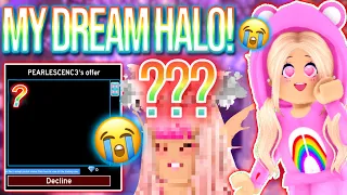 I GOT MY DREAM HALO IN ROYALE HIGH... I WENT POOR BECAUSE OF IT! ROBLOX Royale High Trading Tea