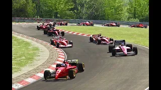 Ferrari F1 2018 vs All Ferrari F1 Cars - Nordschleife