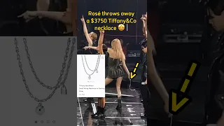 Rosé throws away the expensive necklace💰 #shorts #blackpink #rosé