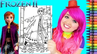 Coloring Frozen 2 Anna GIANT Disney Coloring Page Crayola Crayons | KiMMi THE CLOWN