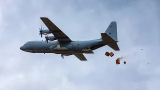 C-130J Hercules trialing safe airdrops of fodder