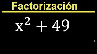 factorizar x^2+49 , se puede factorizar una suma de cuadrados si o no ?