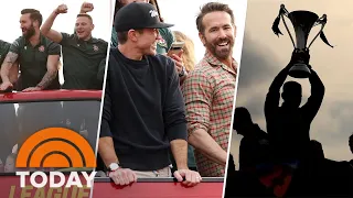 Ryan Reynolds, Rob McElhenney attend Wrexham victory parade