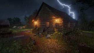 Fall asleep in the Little Wooden House to the sound of rain and thunder | RDR2