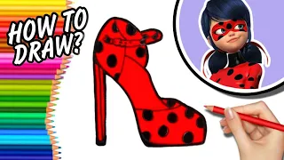 HOW TO DRAW LADYBUG BEAUTIFUL SHOES | How to draw Miraculous Ladybug | Drawing tutorial for kids