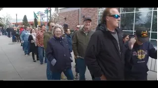 Paul McCartney fans lining up outside the Spokane Arena for tonight's concert