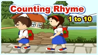 One Two I Go To School Poem | 1 to 10 Counting Song | English Rhymes For Children | Kids Songs