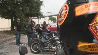 Local motorcycle club members barely missed shooting