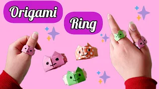 Origami ring:origami Paper Ring frog & pig:HOw to make paper ring:Diy paper frog ring:easy origami