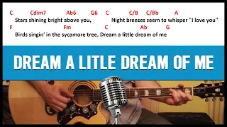 DREAM A LITTLE DREAM OF ME 🎸 | CHORDS AND LYRICS | Guitar Cover