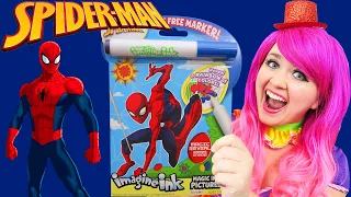 Coloring Spider-Man Magic Reveal Ink Coloring Book | Imagine Ink Marker