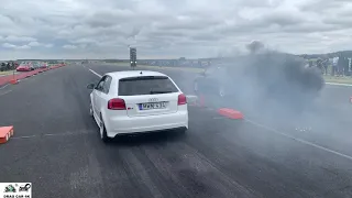 Audi S3 vs VW Golf 1.9 TDI drag race 1/4 mile 🚦🚗 - 4K