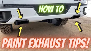 How to Paint Your Chrome Exhaust Tips - DIY! GMC Sierra / Chevy Silverado