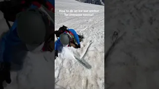 Ice axe anchor for crevasse rescue