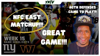 New York Giants vs. Washington Commanders Reaction | NFL Week 15 2022 FULL GAME HIGHLIGHTS