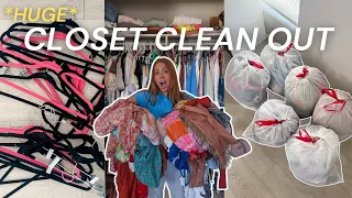 MASSIVE CLOSET CLEAN OUT 2024 *satisfying* // decluttering, purging, trying on my clothes