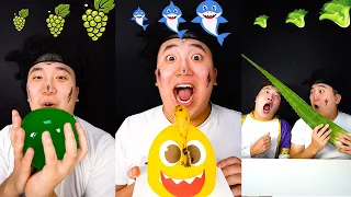 ASMR MUKBANG Big, Medium and Small Emoji Food Challenge || Beggar VS King Fun Prank