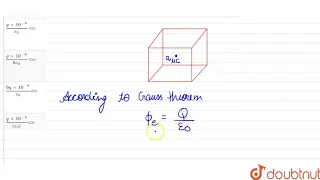 A charge of q `muC` is placed at the centre of a cube of side 0.1 m. the