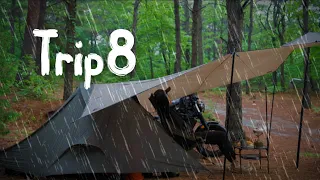 Solo Moto Camping. Rainy Forest, Small Tent, Full Rest [Motorcycle, New Tent, Minimal, ASMR]