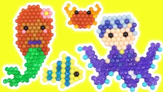 The Little Mermaid 2023 Movie Aquabeads DIY Craft Activity Ariel, Ursula, Flounder, Sebastian