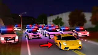 25 Cops Vs Fast Lamborghini! I Had No Chance... (Roblox)