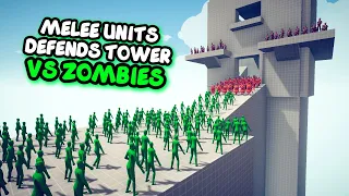 MELEE UNITS DEFENDS TOWER Vs ZOMBIES - TABS - Totally Accurate Battle Simulator