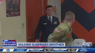 Soldier surprises brother