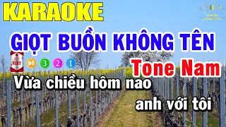 Giọt Buồn Không Tên Karaoke Tone Nam Nhạc Sống | Trọng Hiếu