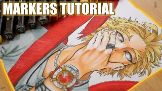 Coloring Process with Cheap Alcohol Markers | Hawks - My Hero Academia