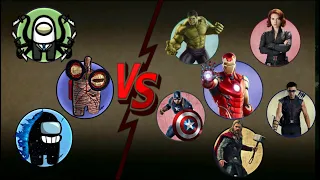 Among Us Vs Avengers but the Impostors are Slenderman, Siren Head and Godzilla