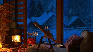 Sleep Well with Relaxing Blizzard and Fireplace in a Cozy Winter Cabin from Insomnia, Sleep Problems