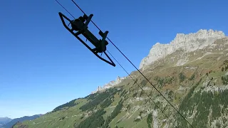 Aesch - Oberalp Luftseilbahn Talfahrt 2022 Seilbahn cable car in Unterschächen Äsch