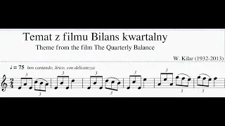 Wojciech Kilar - Bilans kwartalny,  nuty, A Woman's Decision, The Quarterly Balance, sheet music