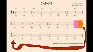 Canon de Pachelbel. Adaptación para flauta, violín, oboe, ... con audio