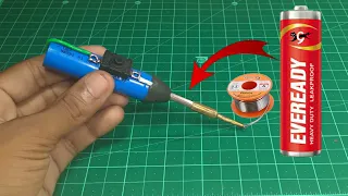 How to make mini soldering iron using Lithium battery and Eveready Battery || mini soldering iron