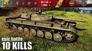 Т-100 ЛТ лучший бой на карте Тундра 🌟 10 ФРАГОВ 🌟 World of Tanks вот как играть на лт 10 уровня