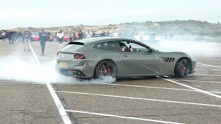 Supercars Accelerating, DONUTS! GTC4 Lusso V12, GTR iPE, SF90, Aventador Akra, F8, BMW BRABUS S63